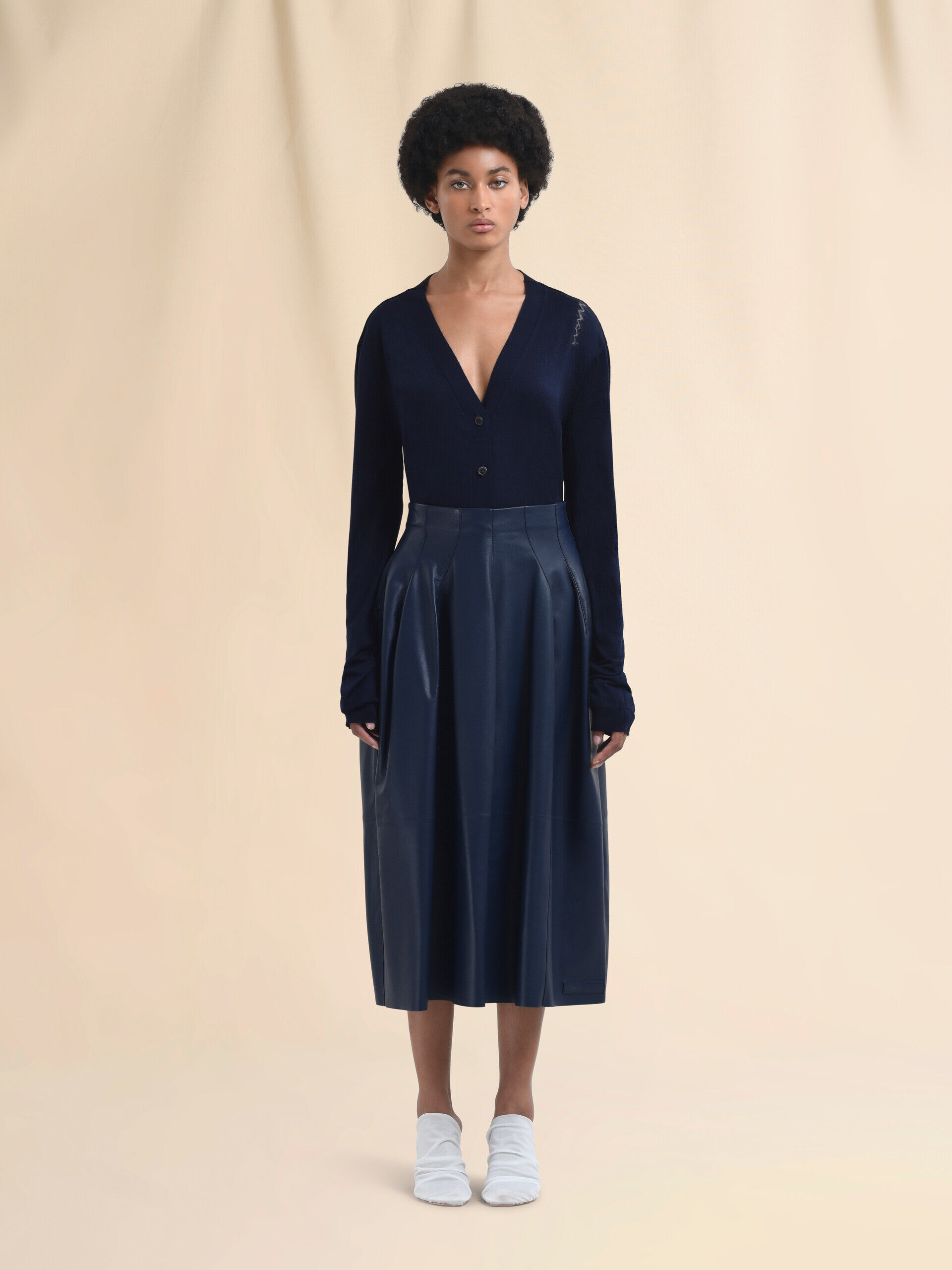 ★MARNI★ Crepe Satin Skirt Pink Candy GOMA0107X1UTA116RIC37 Washed Crepe Satin Skirt by Marni- La Garçonne