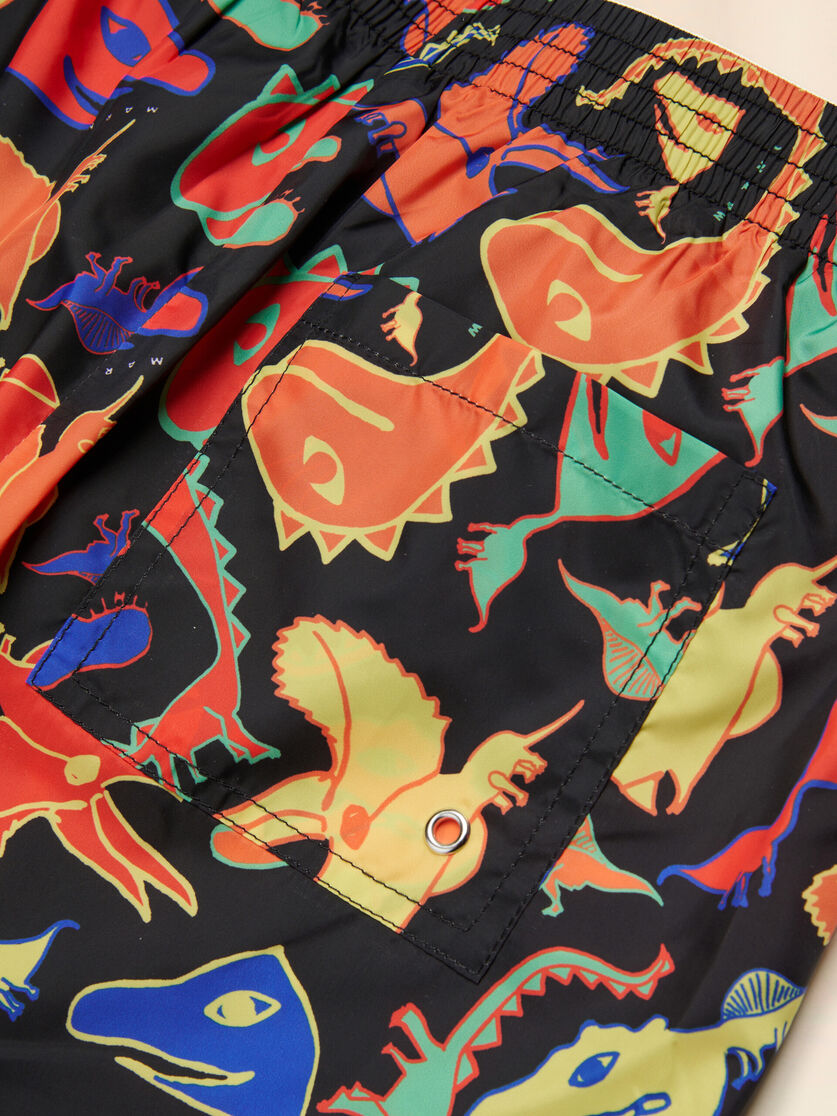 Pantaloncini mare neri con stampa Dinosauri, Image 4