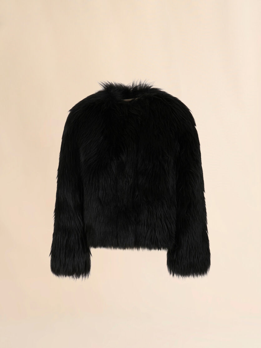 Black shearling jacket - Jackets - Image 1