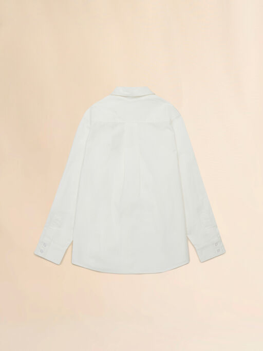 Off-white cotton shirt with embroidered Marni logo - Shirts