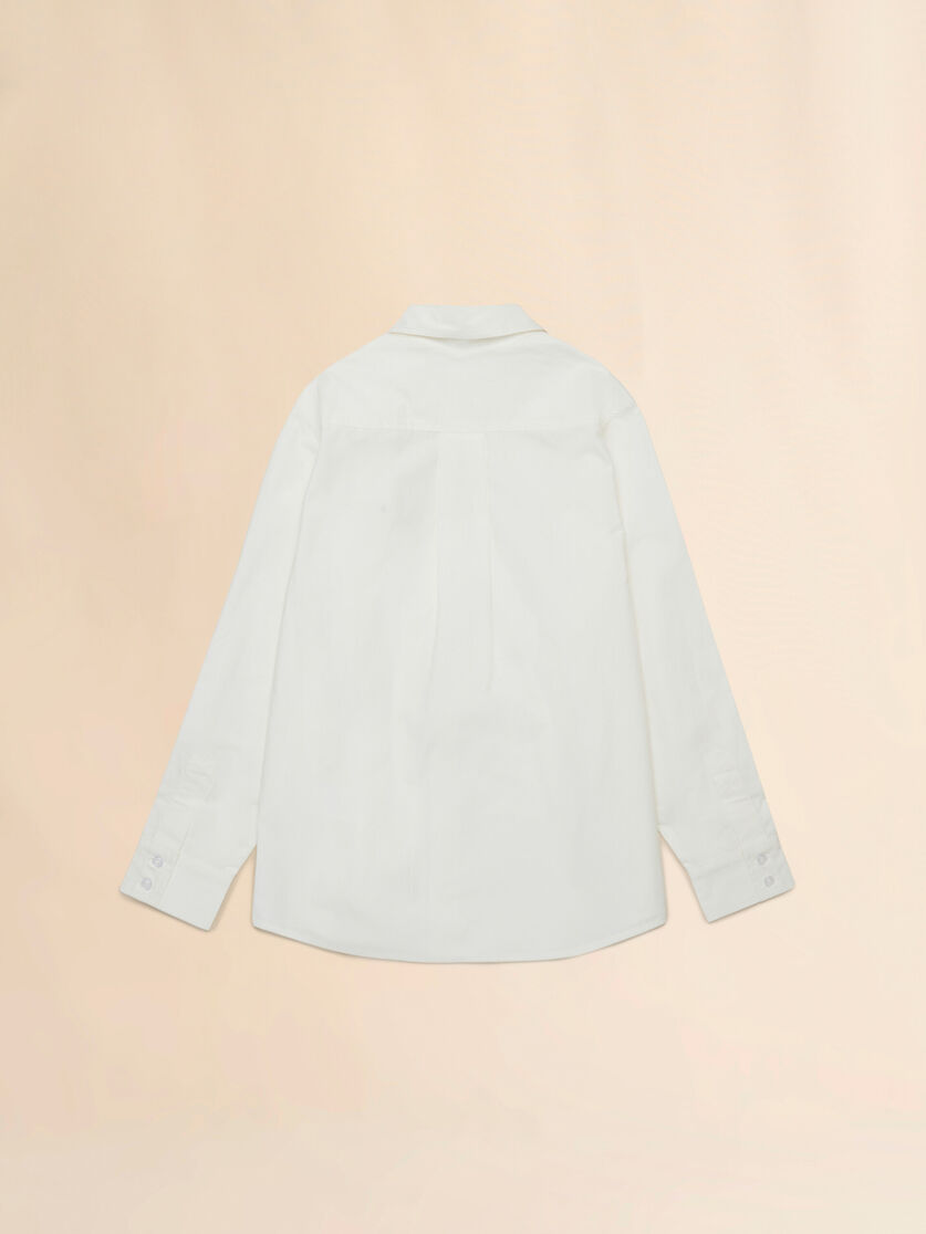 Off-white cotton shirt with embroidered Marni logo - Shirts - Image 2