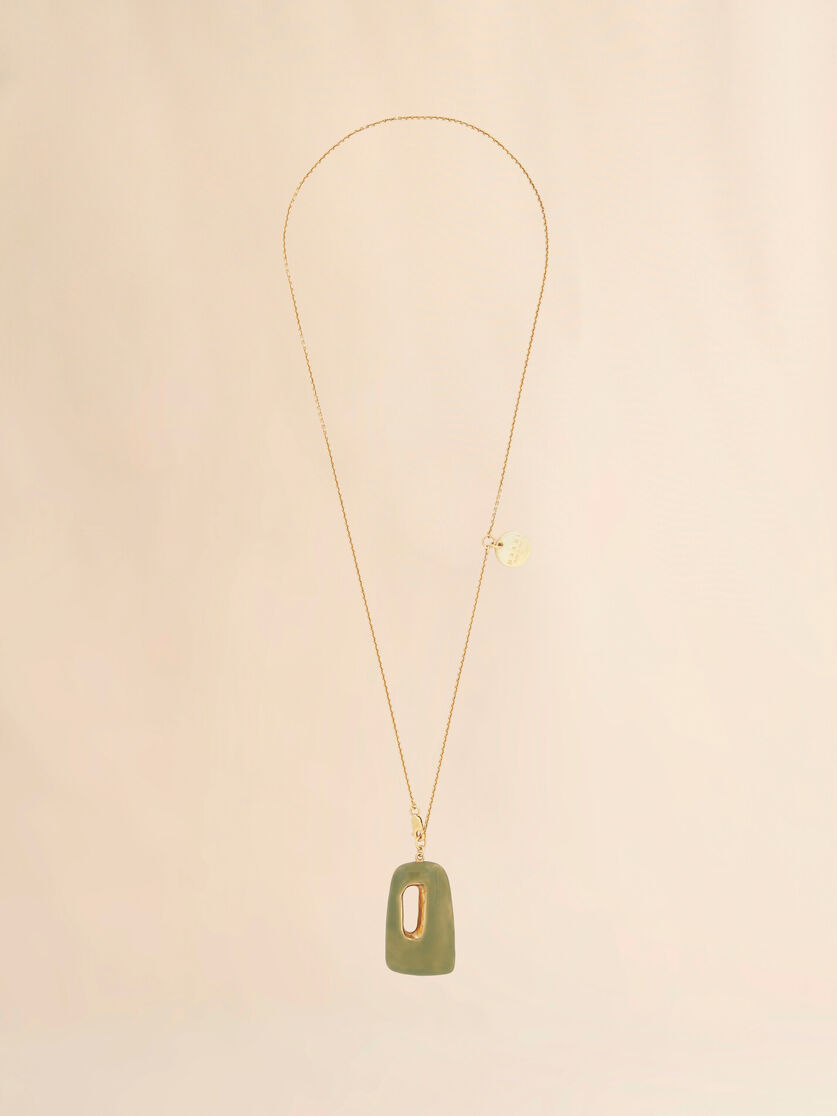 Green enamel Trapeze necklace, Image 1
