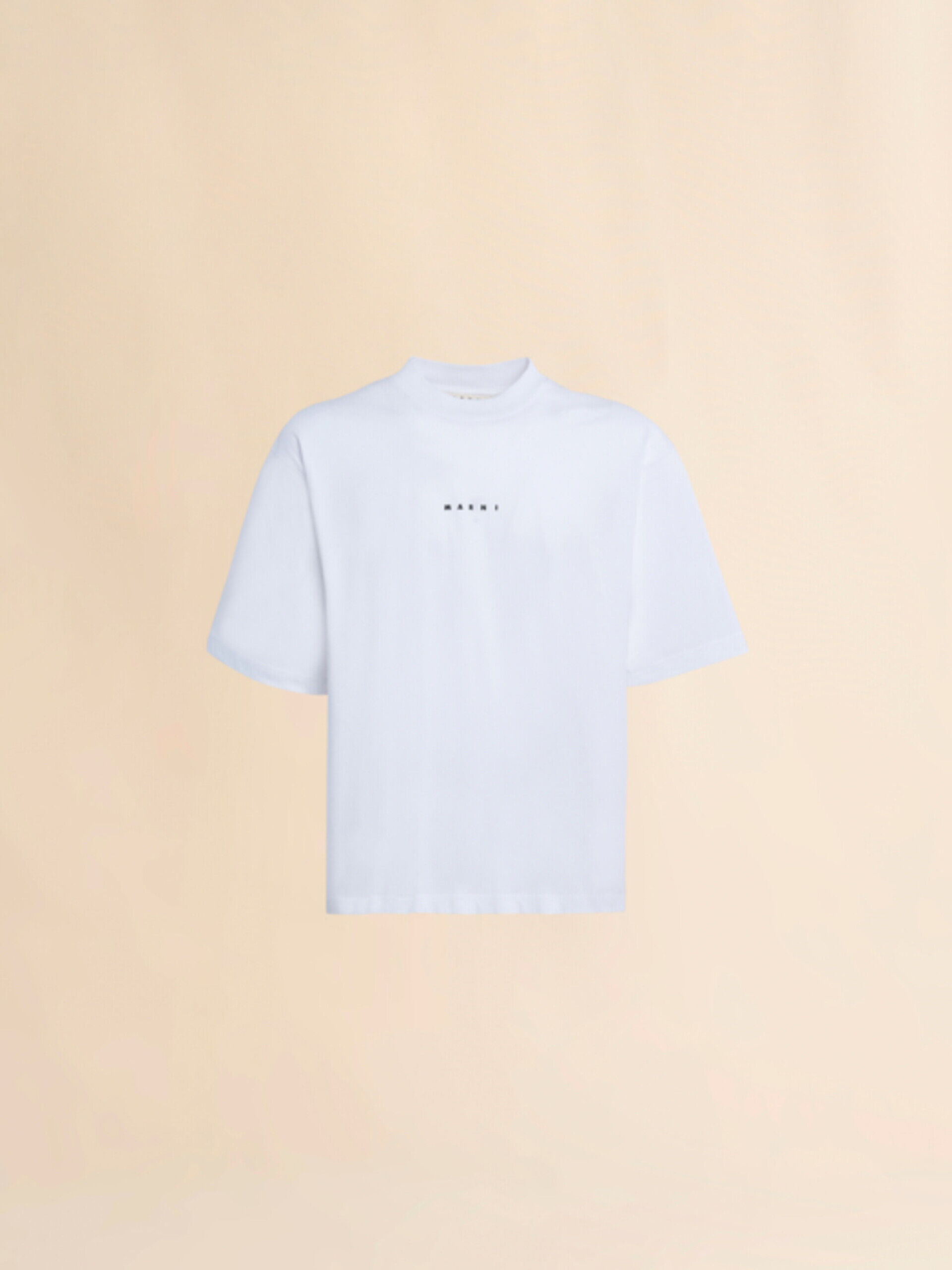 White organic cotton T-shirt with Mini logo Marni | Marni