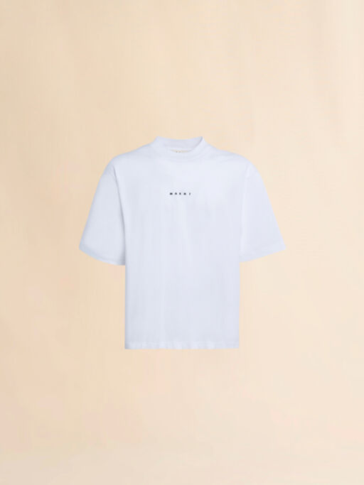 White organic cotton T-shirt with Mini logo Marni - Shirts