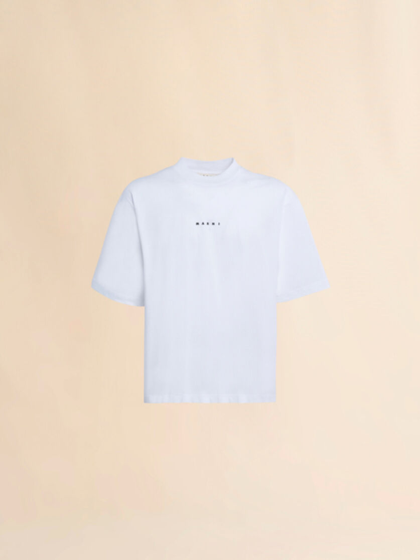 Pink organic cotton T-shirt with logo - Shirts - Image 1