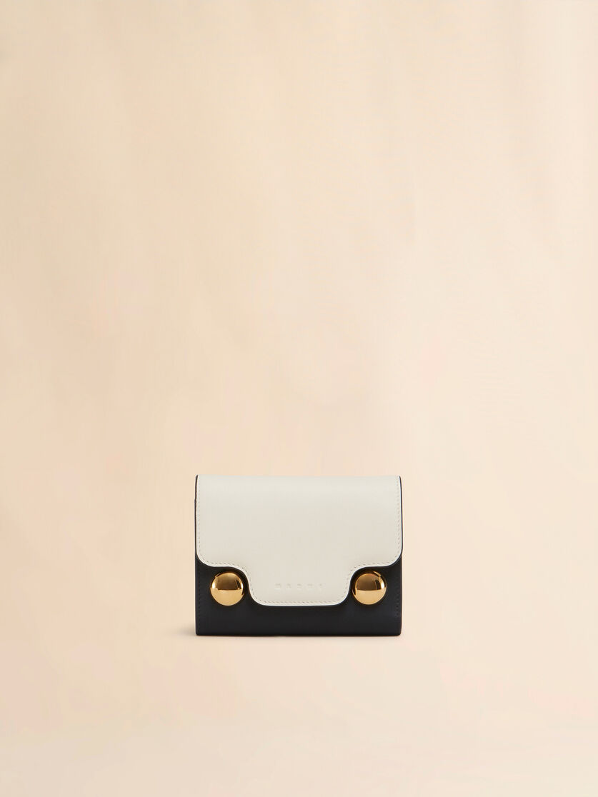 ブルー ベージュ レザー製 Trunkaroo 三つ折りウォレット - 財布 - Image 1