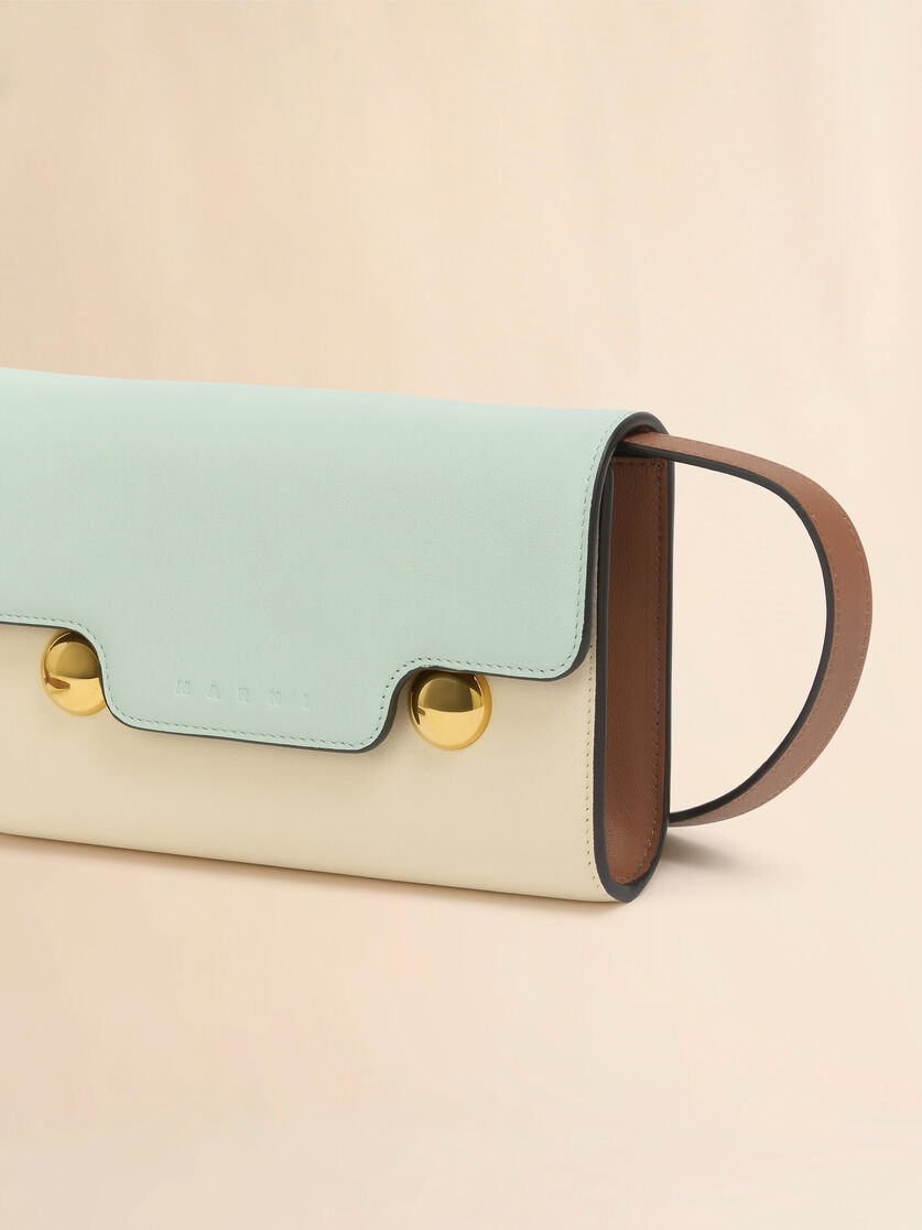 PochetteTrunkaroo in pelle verde, crema e marrone - Pochettes - Image 4