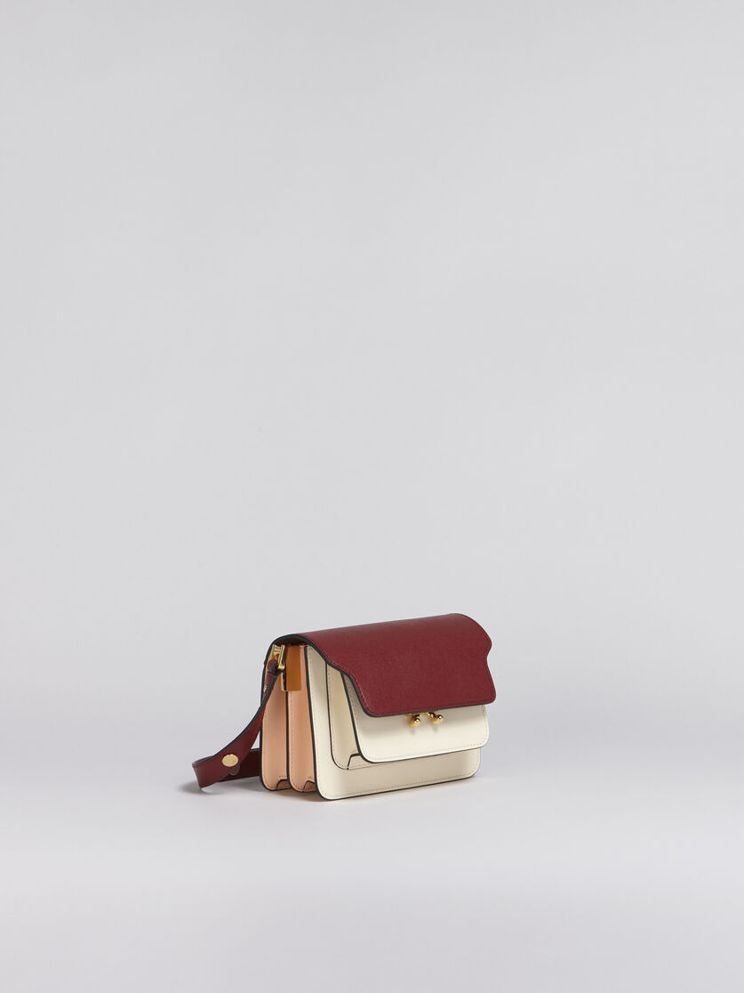 TRUNK Mini-Umhängetasche aus mehrfarbigem rotem Saffianleder - Schultertaschen - Image 5