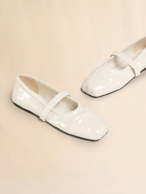 White patent leather Mary Jane - Mocassin