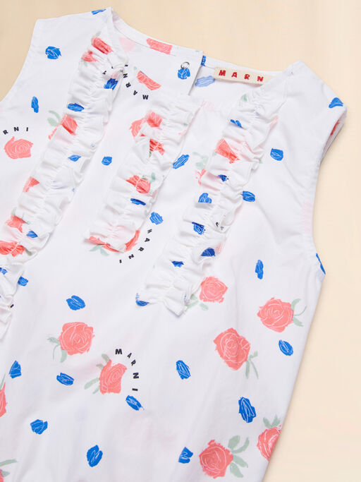 Top in cotone bianco con stampa Tea Time - Camicie