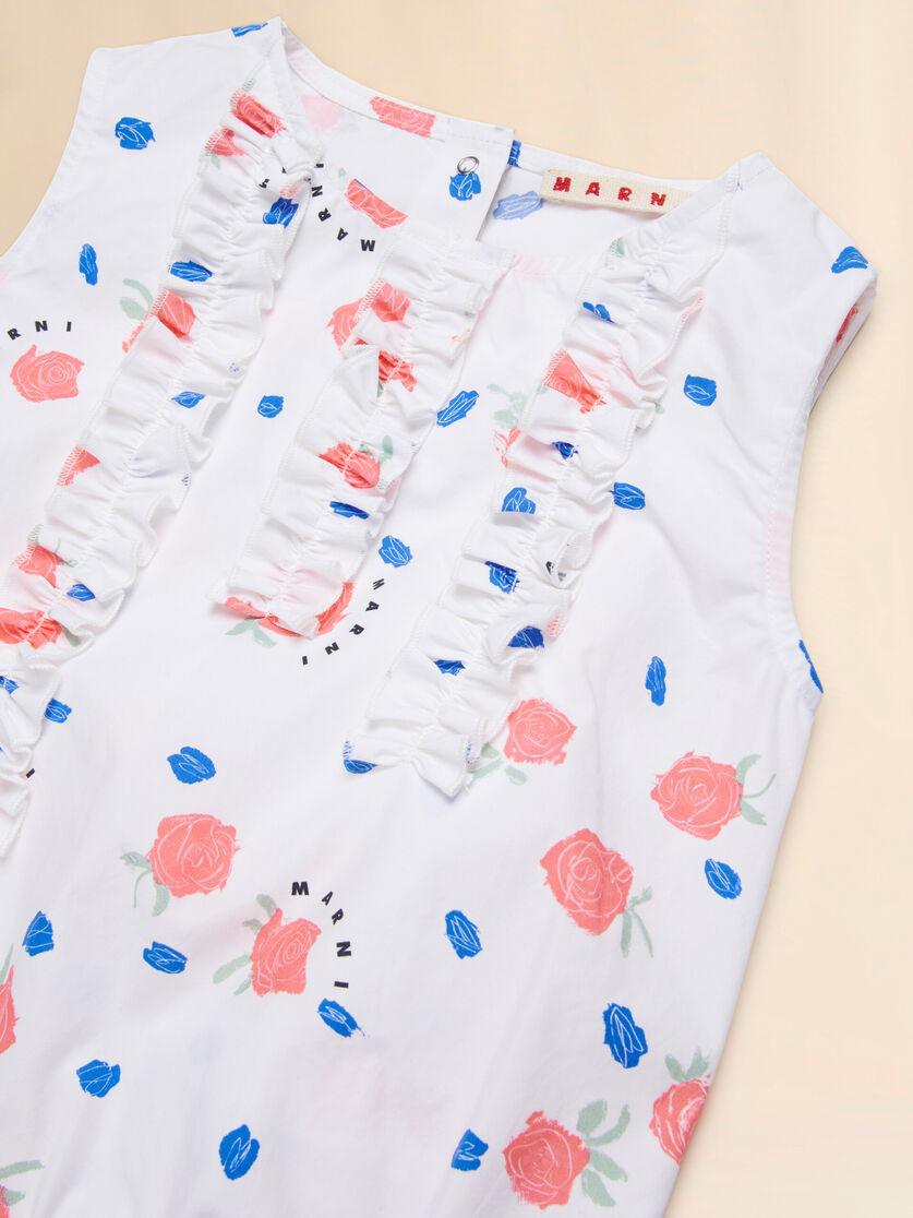 Top in cotone bianco con stampa Tea Time, Image 3