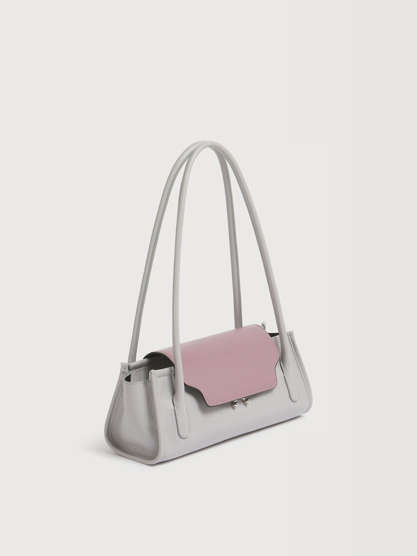 Sac Trunkette en cuir gris et violet, Image 2