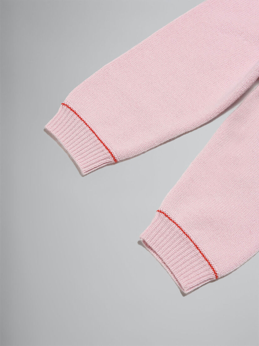 Pink wool and cashmere trousers with logo - Pants - Image 4