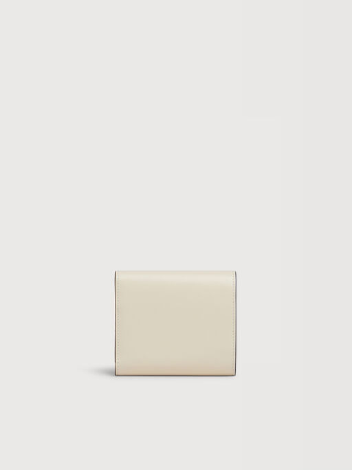 クリーム レザー製 Envelope 三つ折りウォレット - 財布