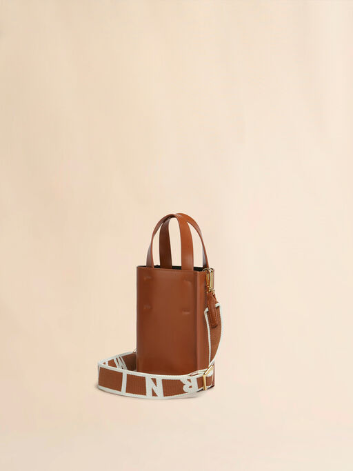 MUSEO nano bag in brown leather - Shopping Bags