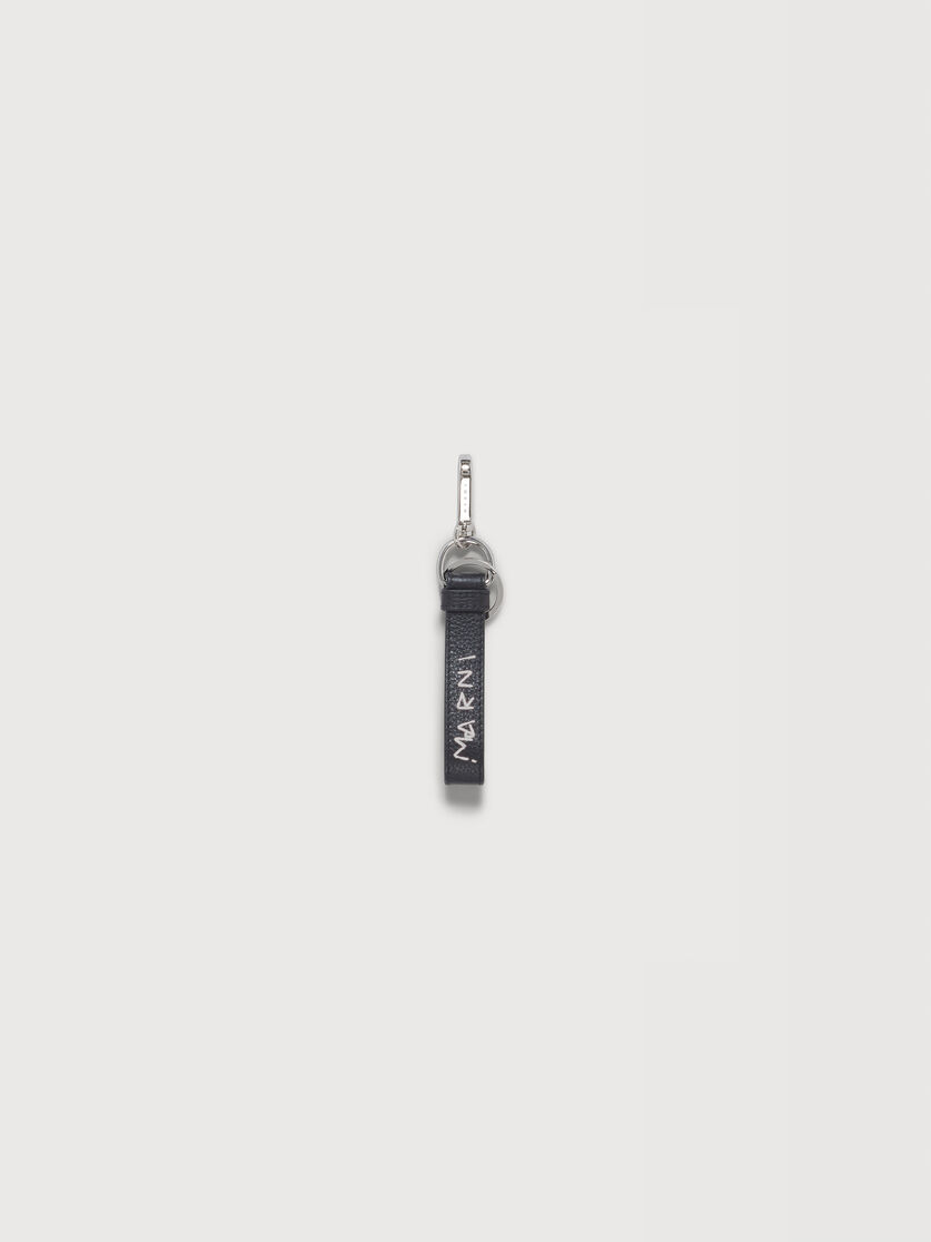 Black leather keyring with Marni Mending embroidery, Image 1