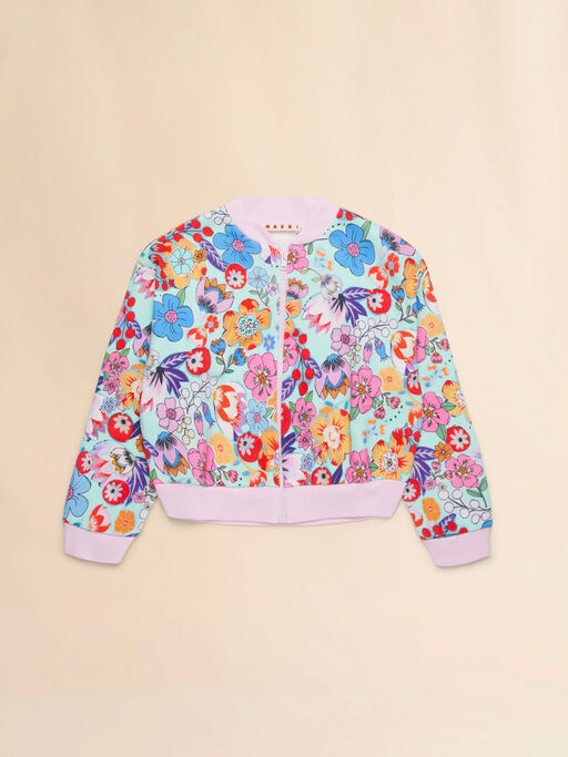 Bomber-style sweatshirt with Holiday pattern - Sweaters