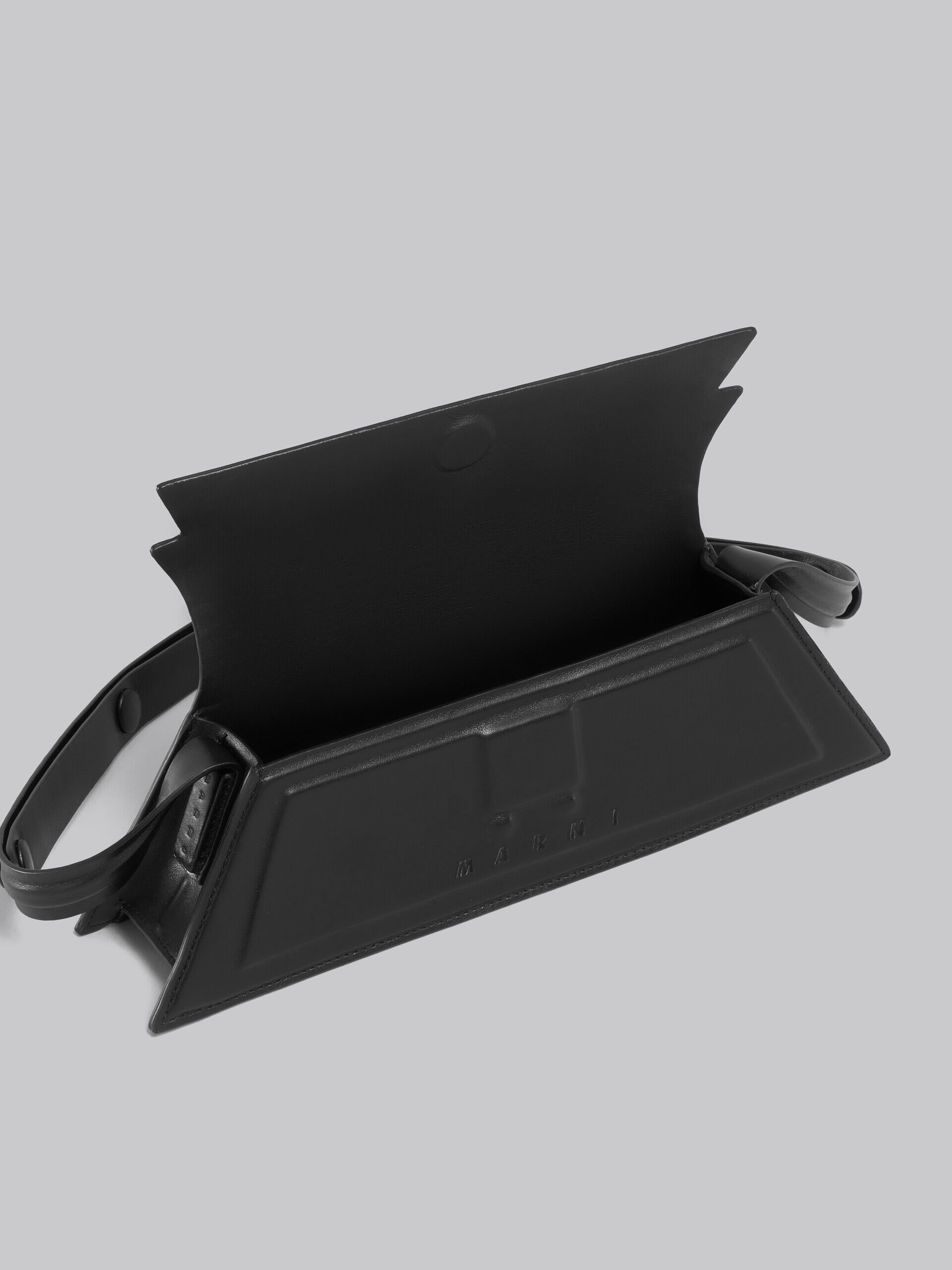 Mini Trunkoise bag in smooth black leather | Marni