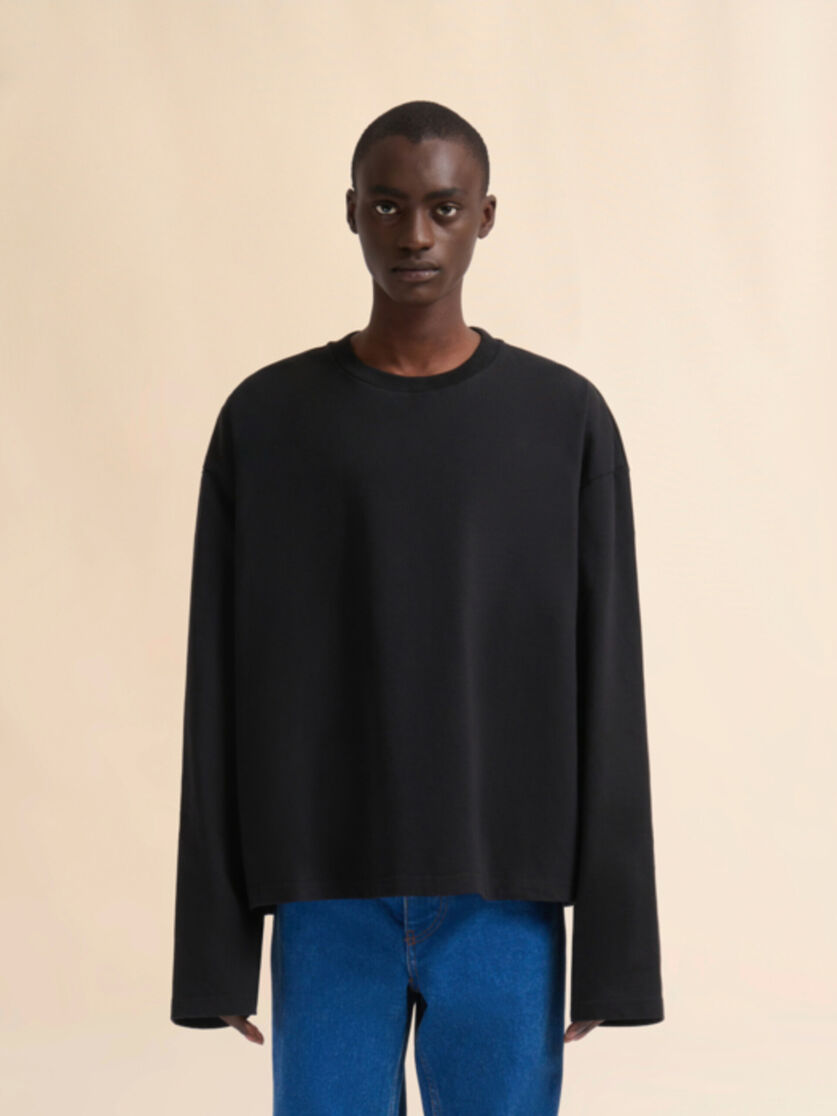 Black oversized organic cotton T-shirt - Shirts - Image 2