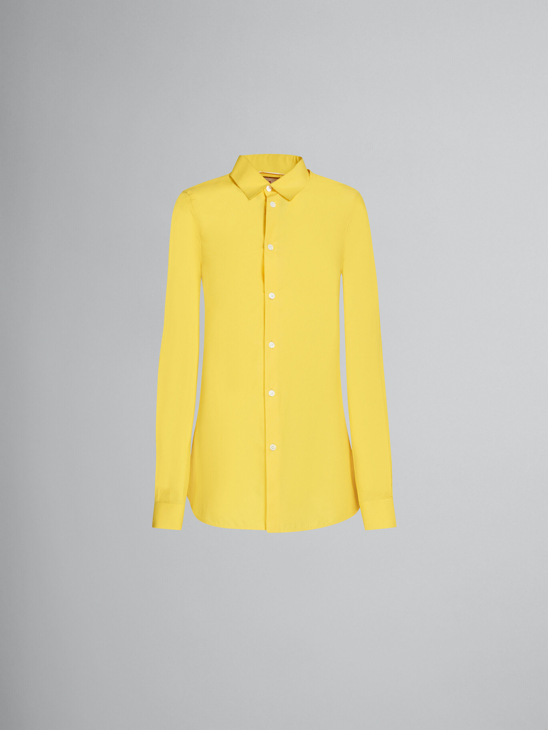 Yellow fitted poplin shirt with balloon sleeves | Marni