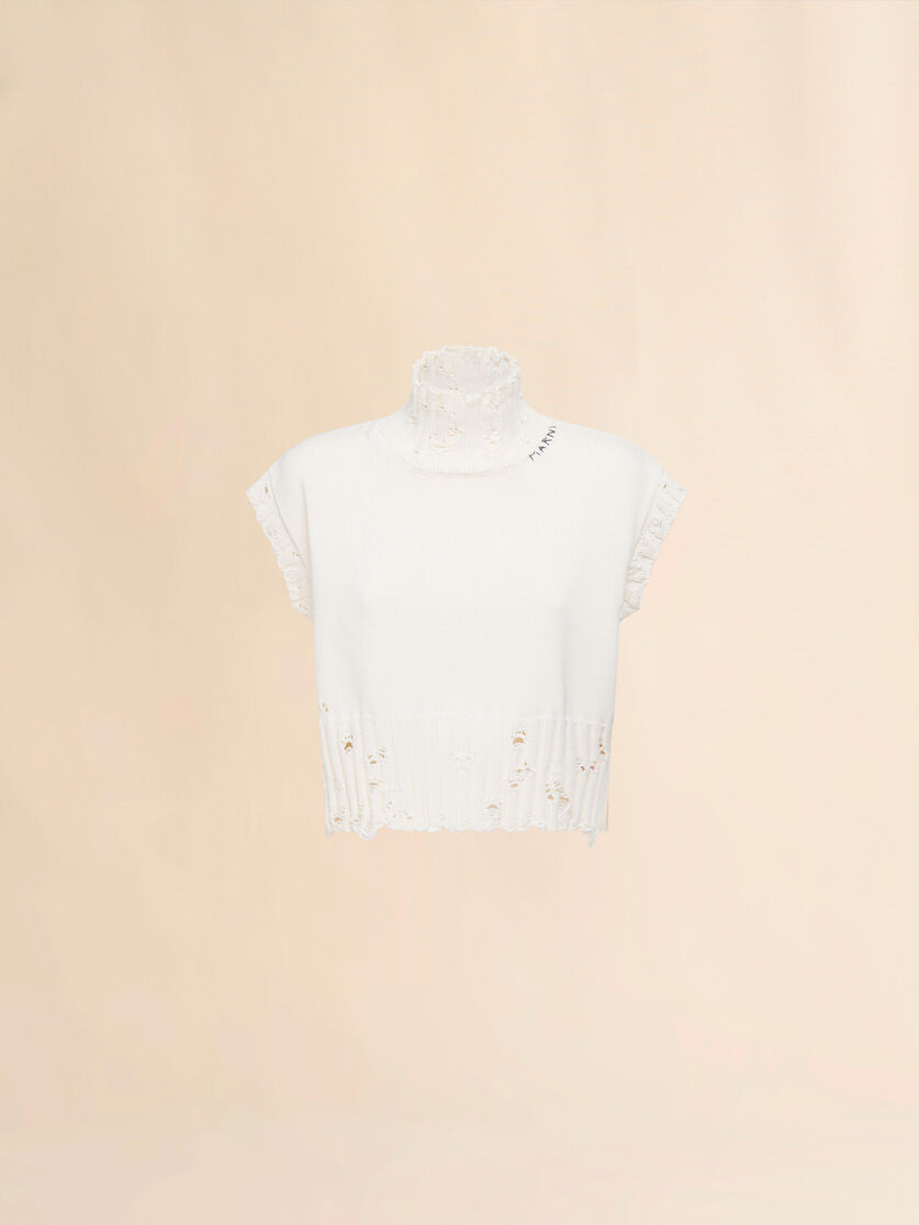 Gilet corto in cotone nero - Pullover - Image 1