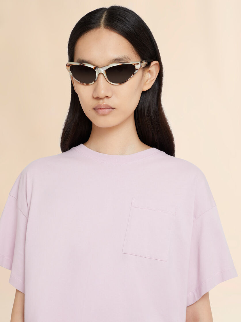 ピンク コットン製Tシャツ Marni Beachrポストカードプリント, Image 4