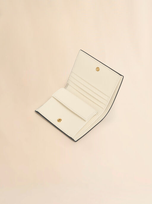 Light green, cream and yellow saffiano leather bi-fold wallet - Wallets