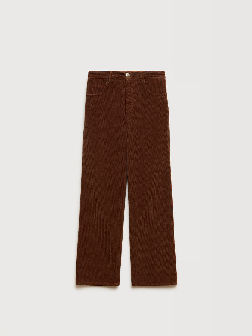 Brown corduroy flared trousers, Image 1