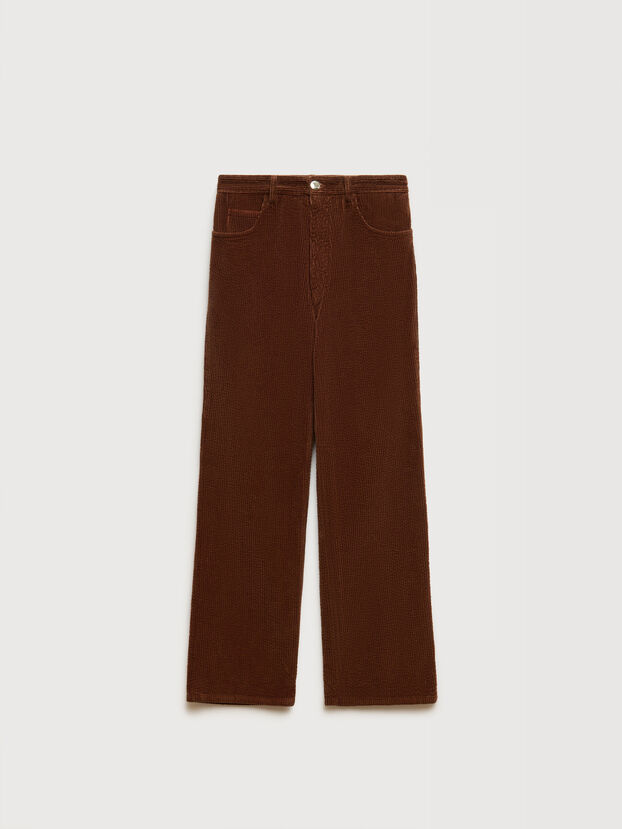 Brown corduroy flared trousers - Pants