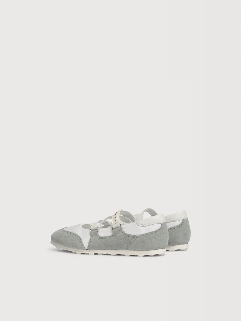 Soccer Retro grey ballerina trainers, Image 3