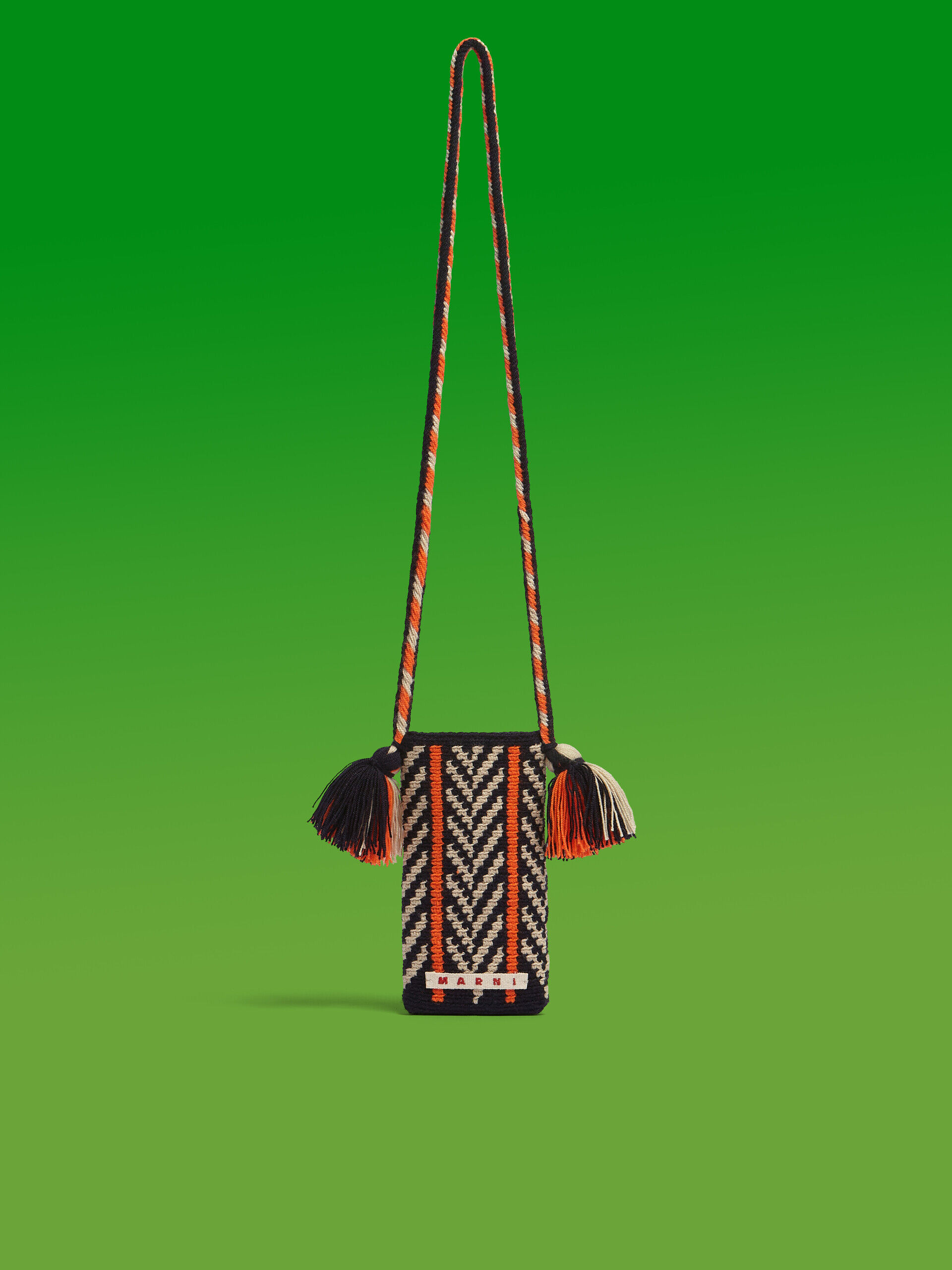 お洒落 *Marni*ジオメトリック MARNI MARKET 携帯電話フォルダー ブラック ジオメトリック MARNI MARKET 携帯電話フォルダー | Marni
