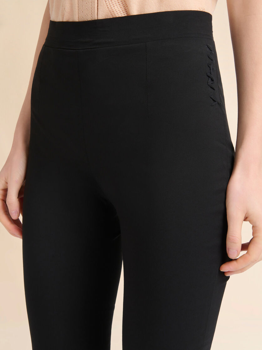 Marni Symbol 디테일 블랙 스트레치 포플린 트라우저 - 팬츠 - Image 4
