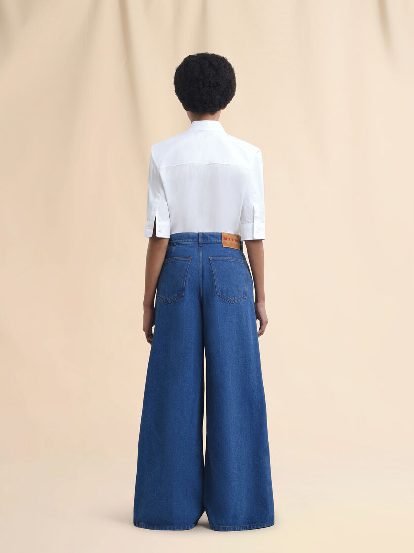 Blue organic denim wide-leg jeans - Pants - Image 3