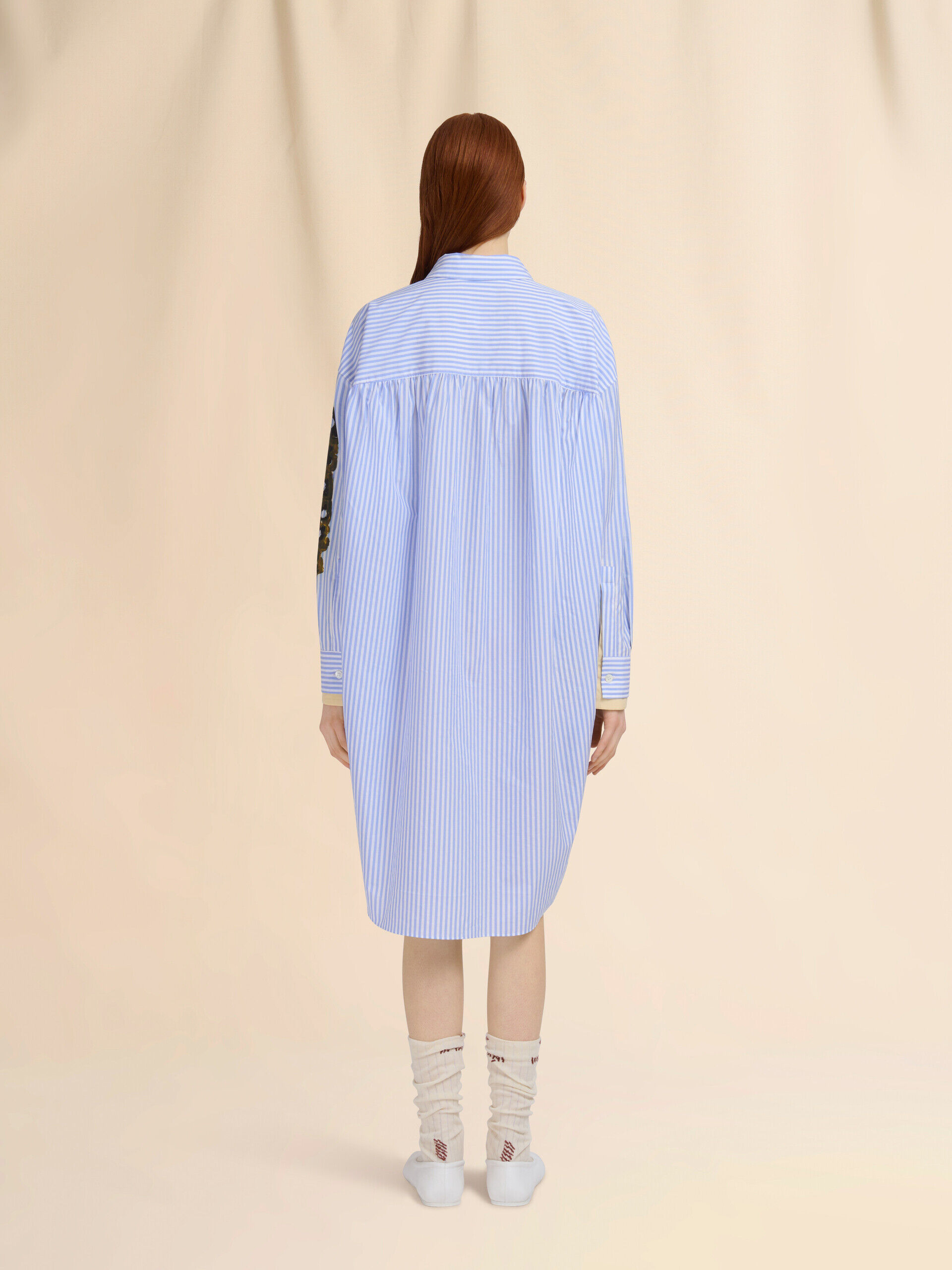 ライトブルー ポプリン製ストライプシャツドレス | Marni