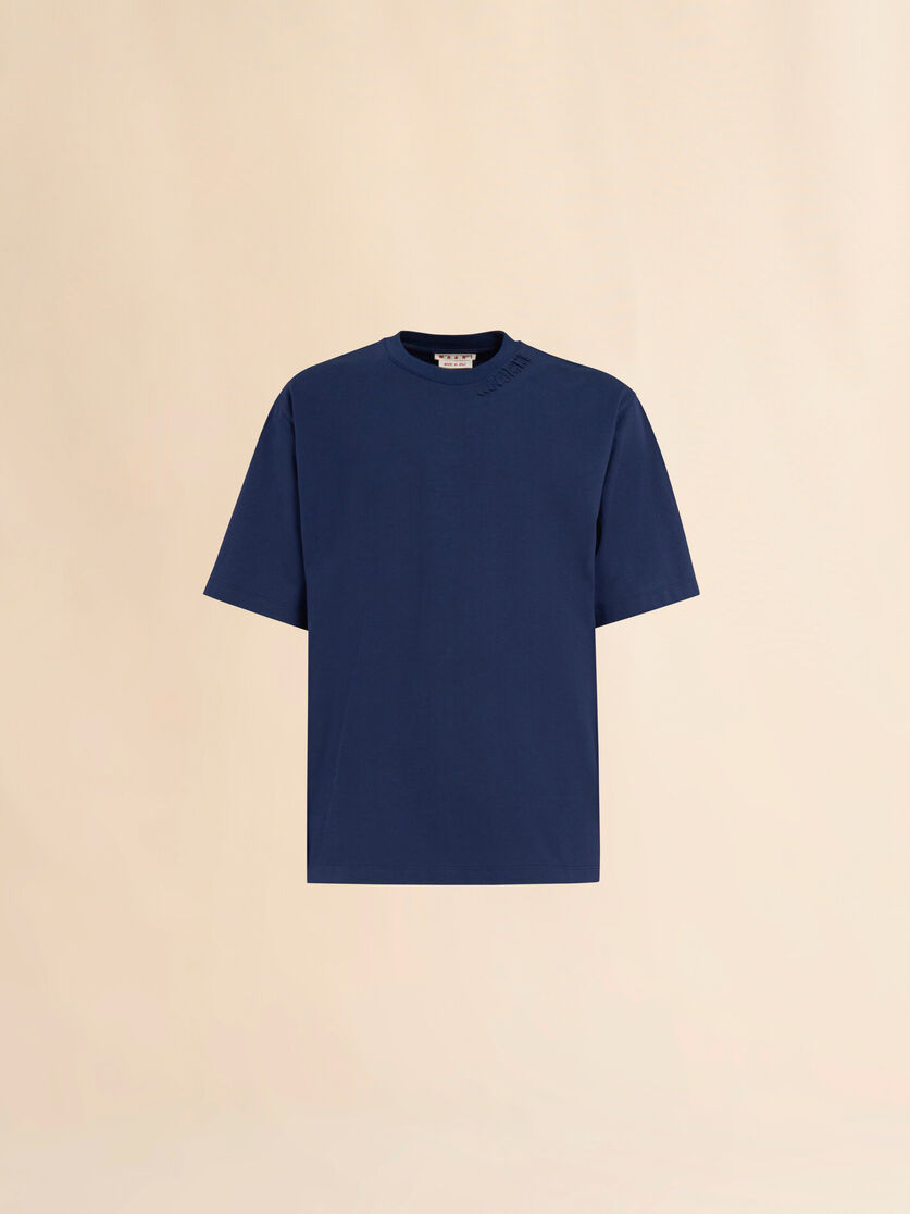 ブルー マルニパッチ付き オーガニックコットン製オーバーサイズTシャツ - シャツ - Image 1