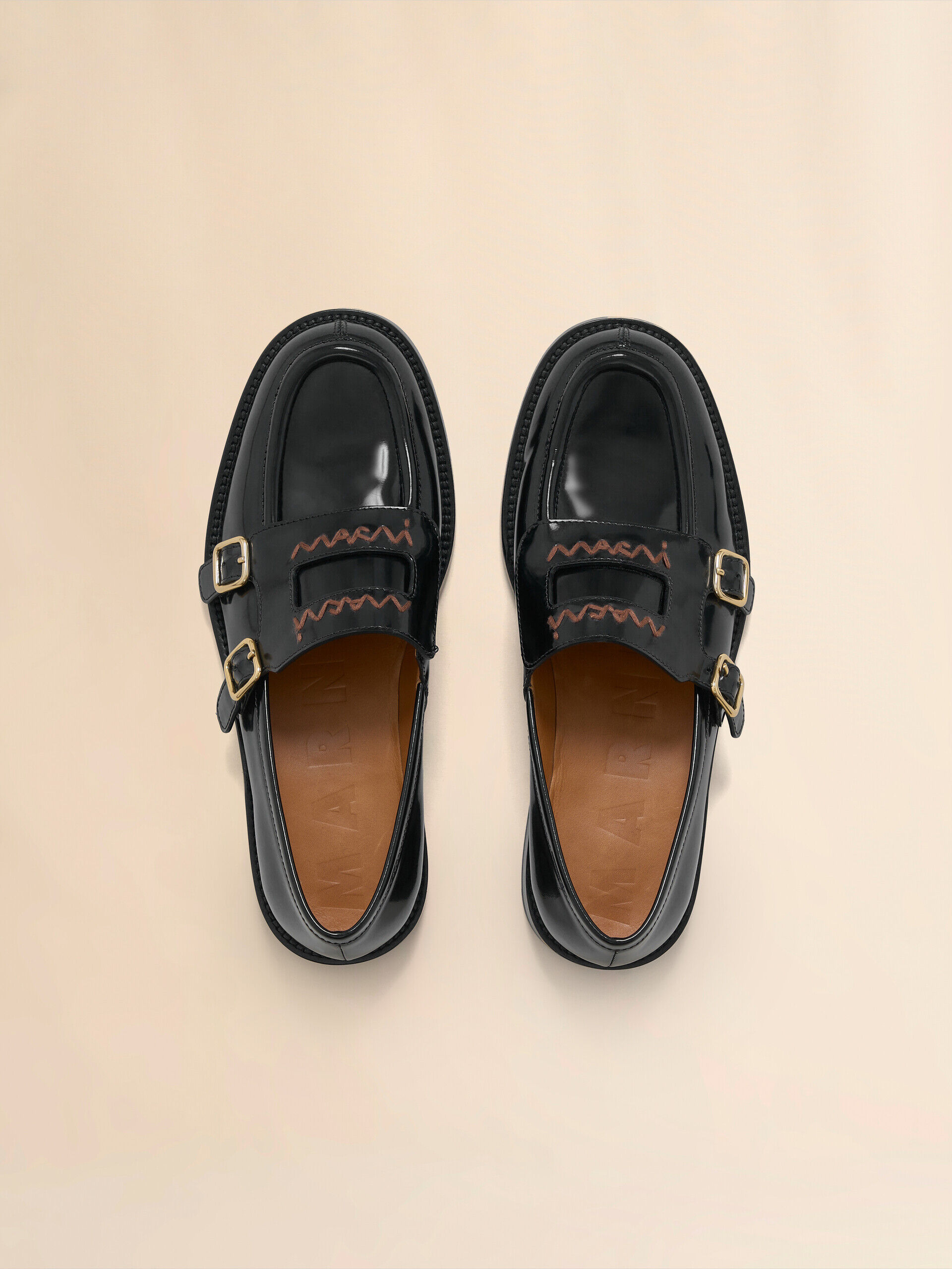 【国内発】MARNI Bambi 3.0 ダブルバックル ローファー Black leather Bambi 3.0 loafer with double buckle | Marni