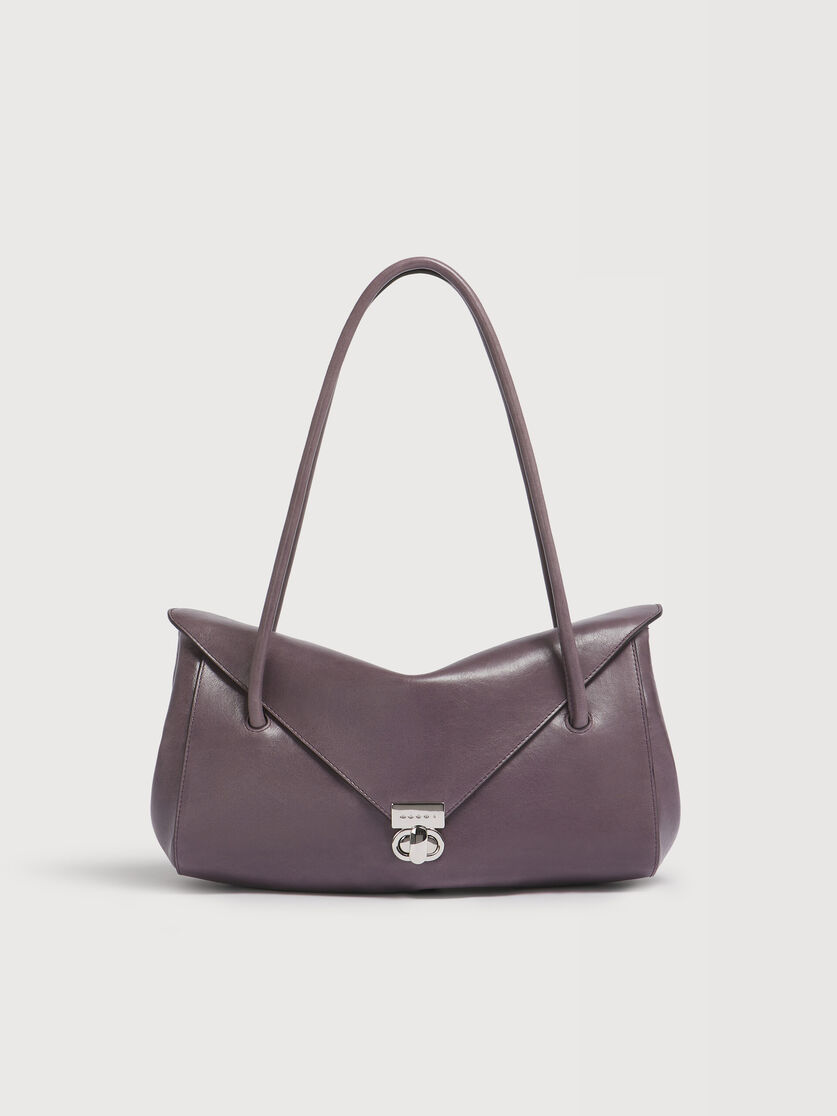 Purple leather E/W shoulder bag, Image 1