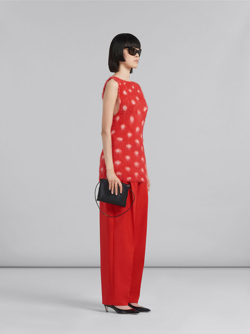 Red mohair sleeveless jumper with polka dots - Shirts - Image 5