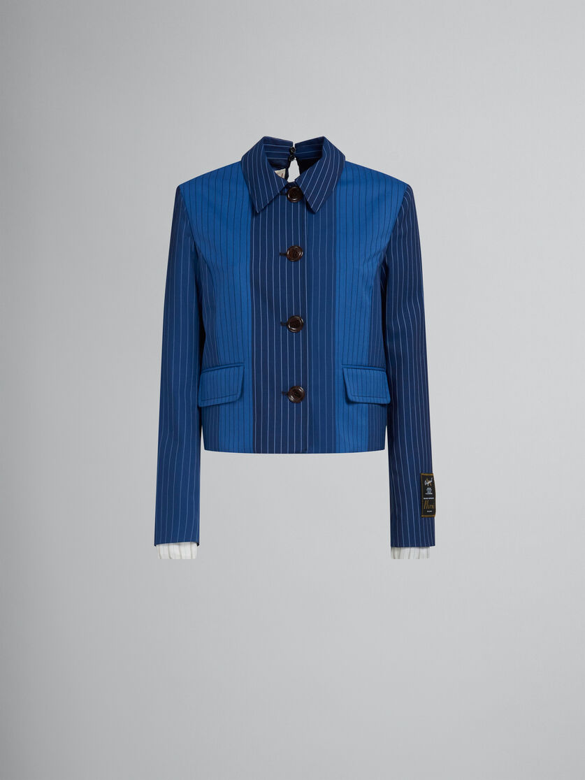 Blue dégradé pinstripe wool jacket | Marni