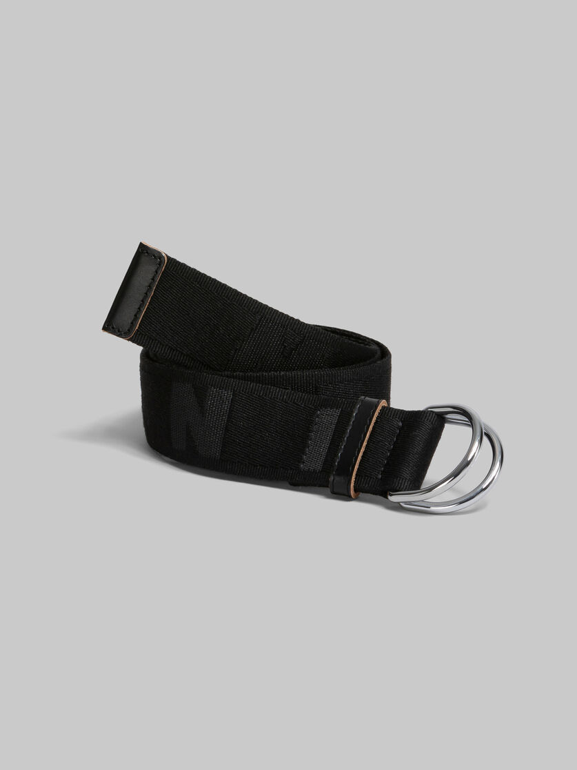 ブラック ロゴ入りテープ製ベルト | Marni