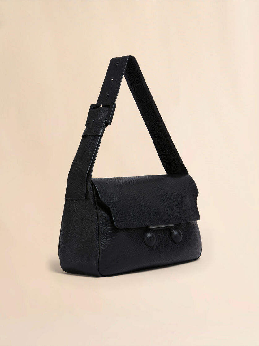 Borsa a spalla Trunkaroo Soft extra large in nappa nera - Borse a spalla - Image 5