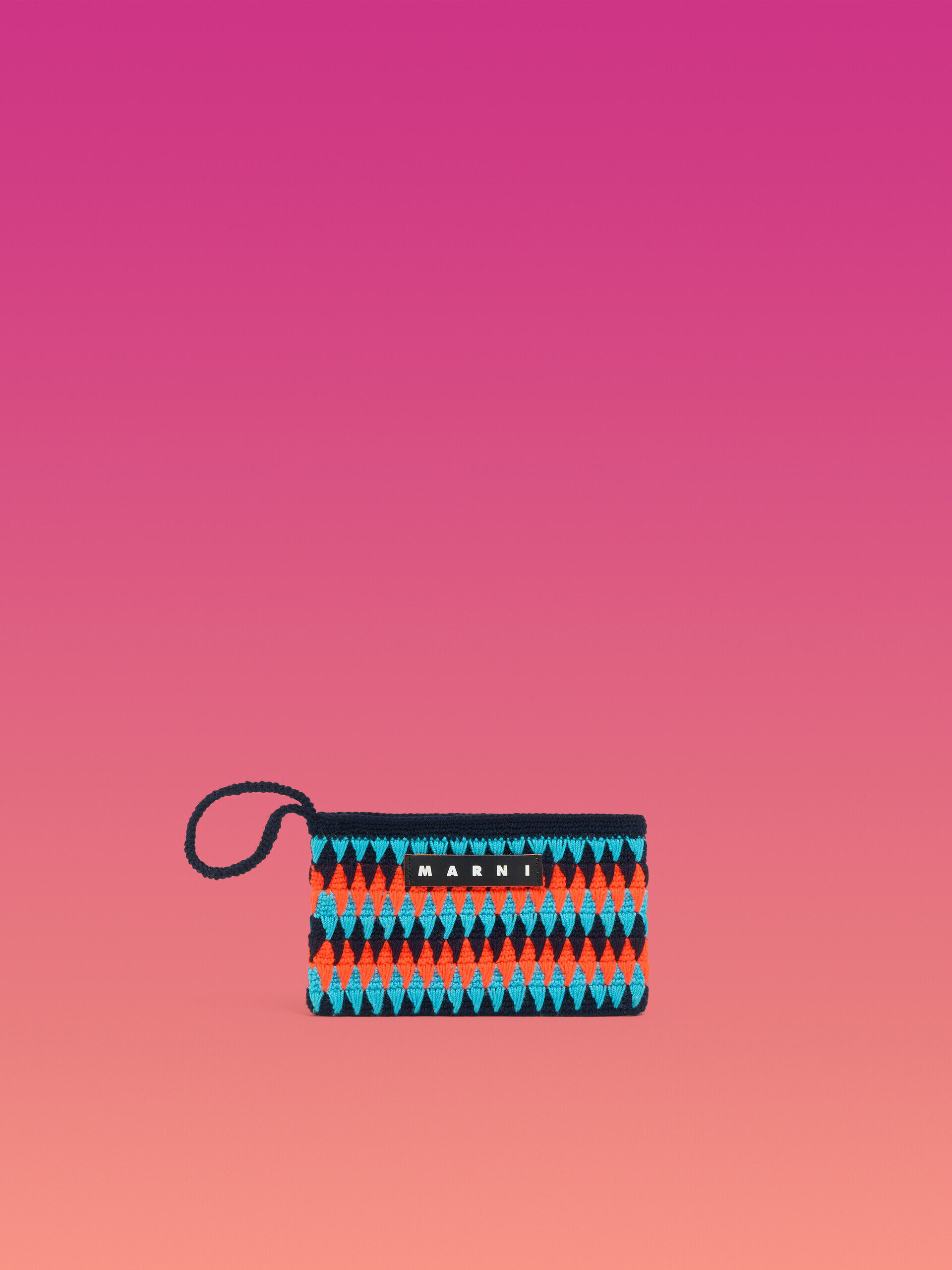 マルニマーケット ポーチ ブラック クロシェ Marni Market Chessboard ミディアムポーチ