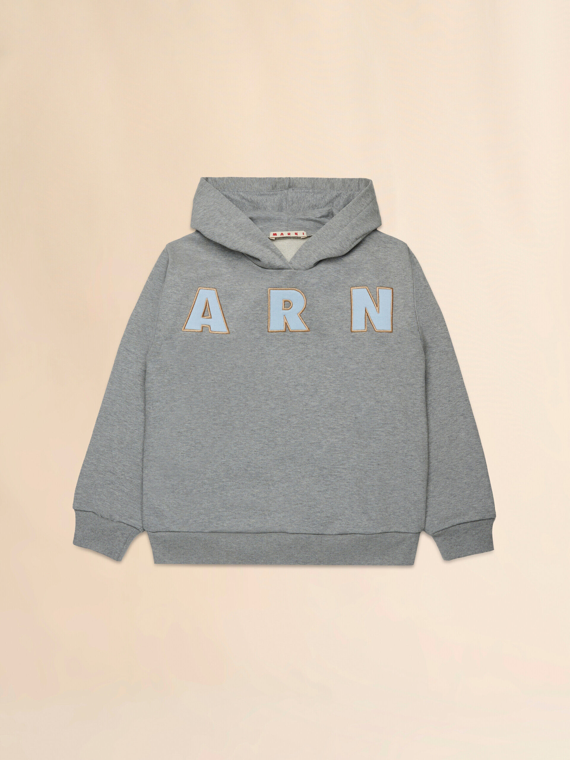MARNI グレー ネイビー フーディー 48 Marniワッペン付きコットンフーディ グレー | Marni