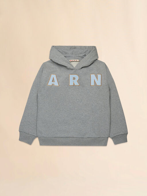 Grey cotton hoodie with Marni patches - Sweaters