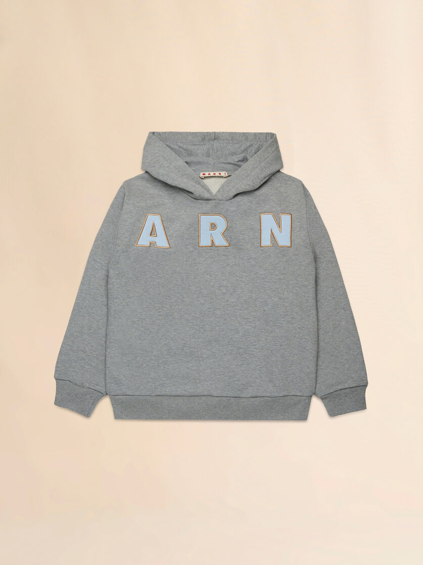 Grey cotton hoodie with Marni patches - Sweaters - Image 1