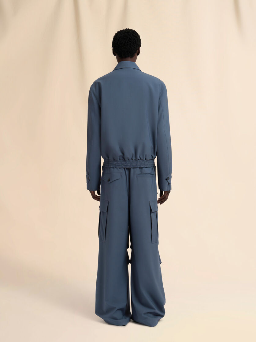 Gray light wool jacket with collar - Jackets - Image 3