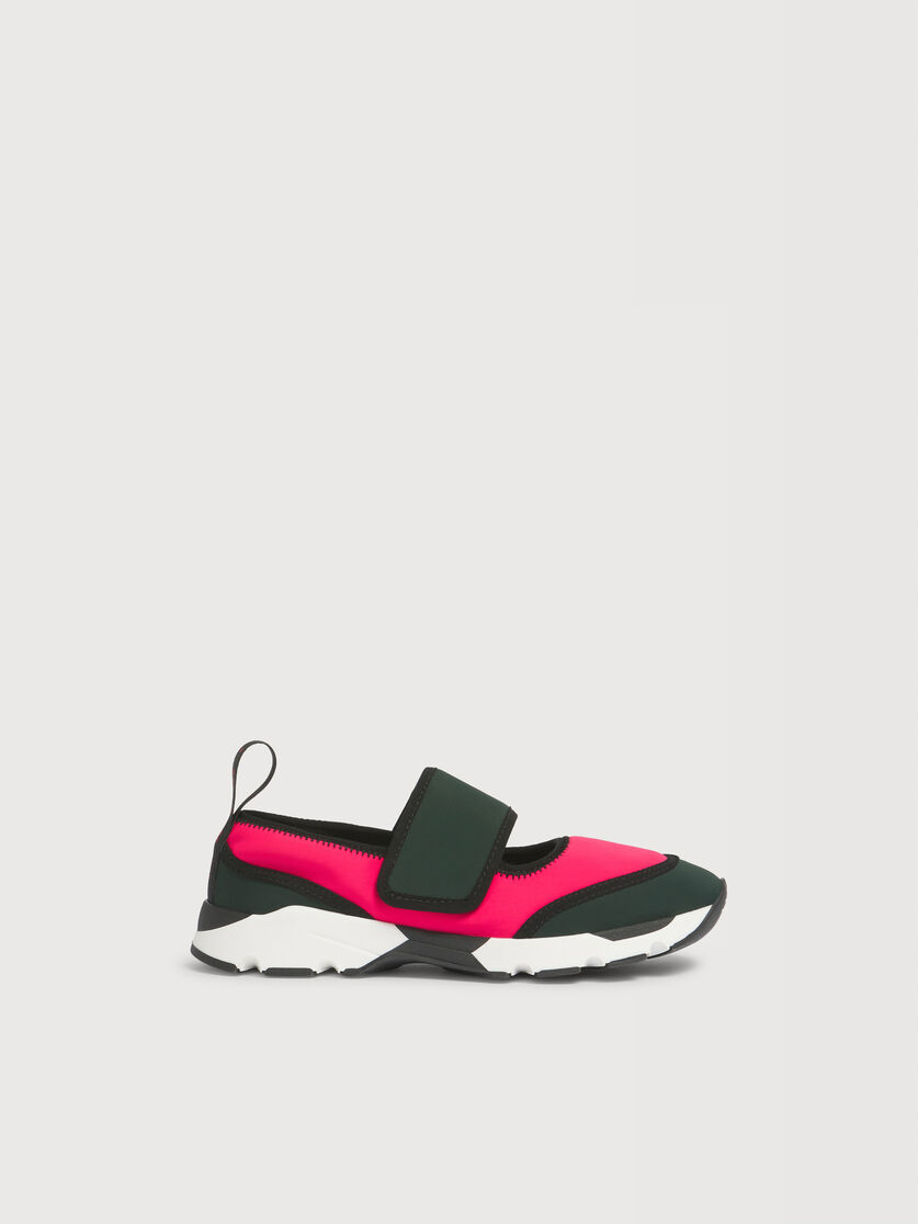 Zapatillas Mary Jane de licra fucsia y verde, Image 1