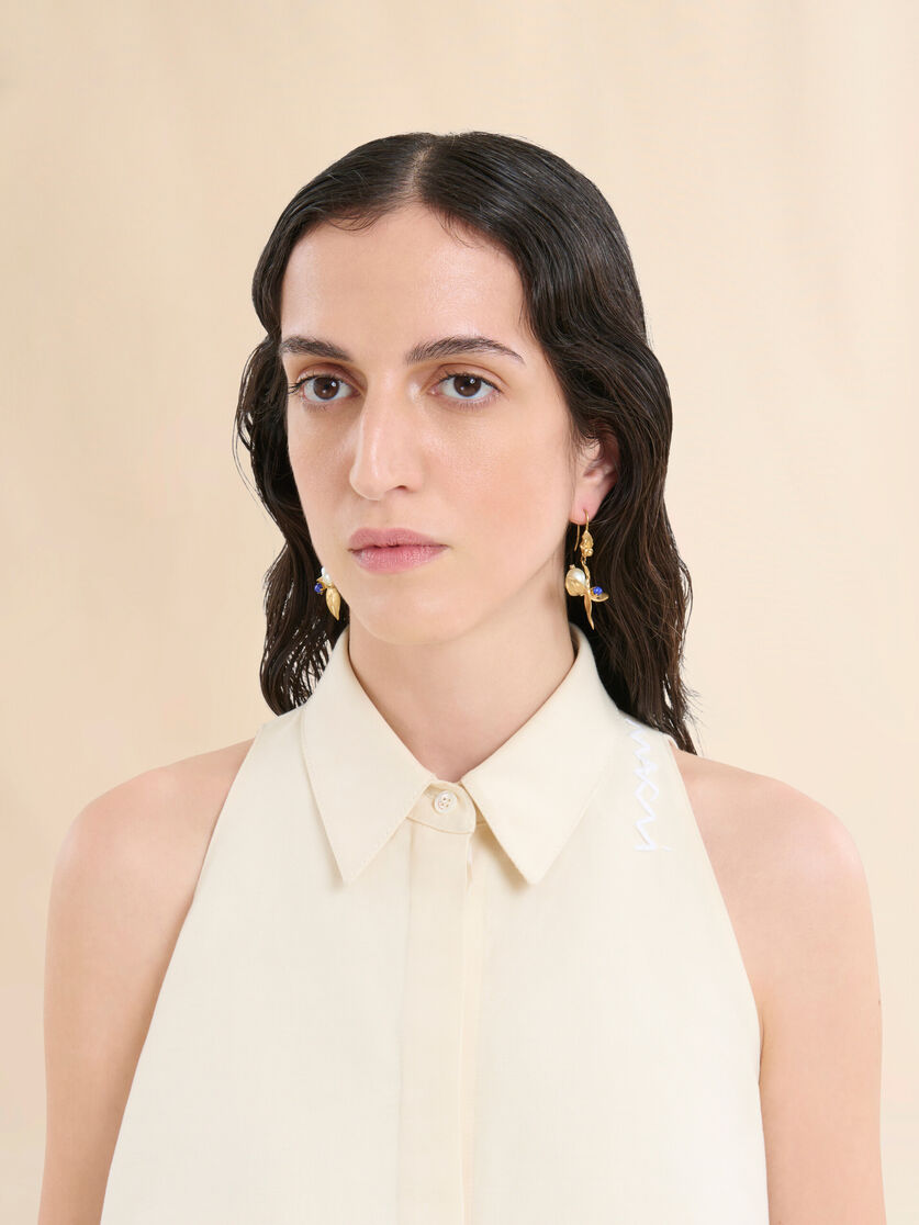 Pearls and stones Flower Delirium drop earrings - Earrings - Image 2
