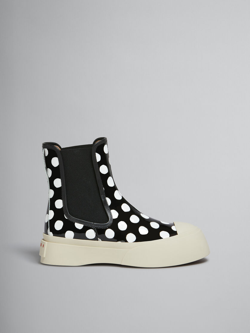 Black and white polka-dot patent leather Pablo Chelsea boot - Boots - Image 1