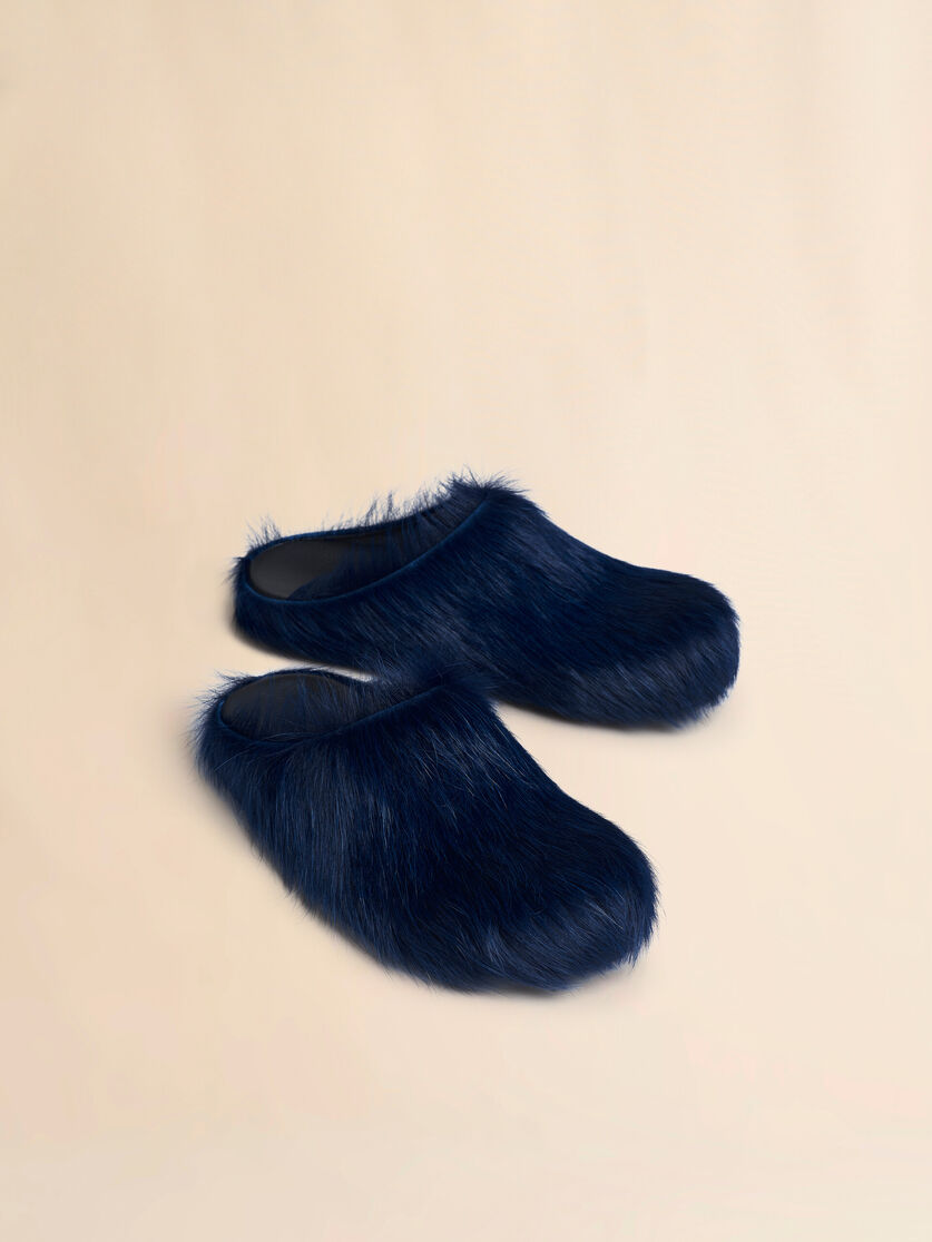 Blue long-hair calfskin Fussbett sabot - Sandals - Image 5